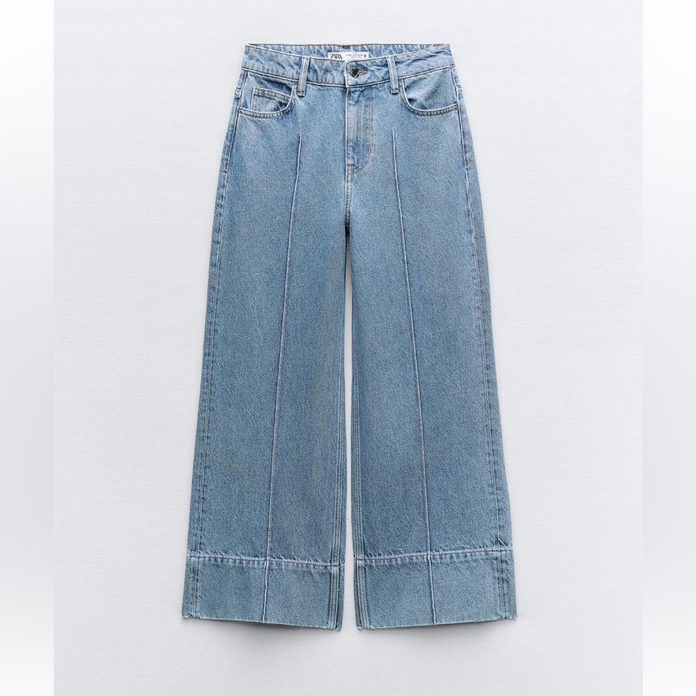 Zara Cropped Wide Leg Denim